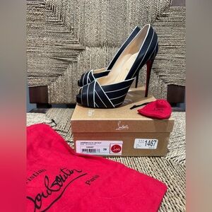 Christian Louboutin Black and White Women's Heels excellent condition